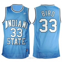 Larry Bird Indiana State Sycamores #33 Swingman College Basketball Womens Jersey Blue