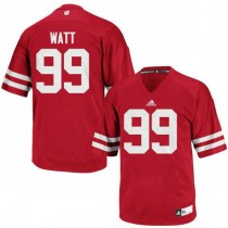 Mens Jj Watt Wisconsin Badgers #99 Authentic Red Colleage Football Jersey 102