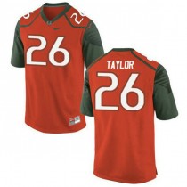 Youth Sean Taylor Miami Hurricanes #26 Authentic Orange Green College Football Jersey 102